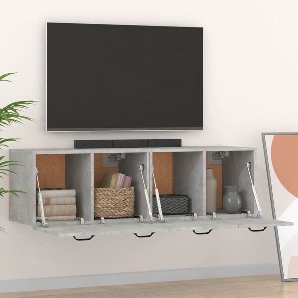 vidaXL Dulapuri de perete 2 buc. gri beton 80x35x36,5cm lemn prelucrat