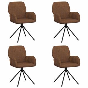 vidaXL Scaune de dining rotative 4 buc. Piele Suedată Sintetică Maro