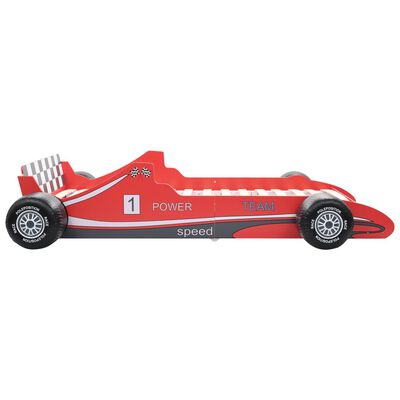 vidaXL Pat pentru copii mașină de curse, roșu, 90 x 200 cm