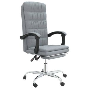 vidaXL Fotoliu de birou rabatabil, gri deschis, textil