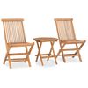 vidaXL Set mobilier de exterior pliabil, 3 piese, lemn masiv tec