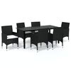 vidaXL Set mobilier de grădină cu perne, 7 piese, negru, poliratan