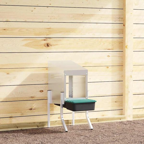 vidaXL Cuib pentru găini cu 1 compartiment și picioare, oțel galvanizat