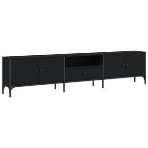 vidaXL Comodă TV cu sertar, negru, 200x25x44 cm, lemn prelucrat