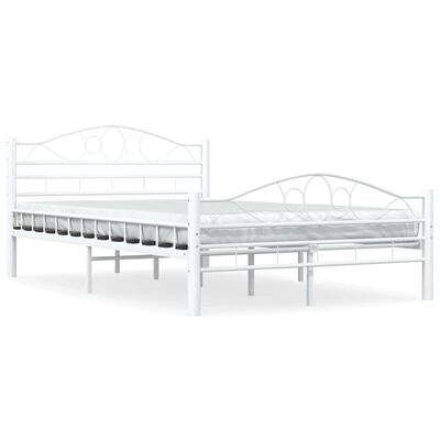 vidaXL Cadru de pat, alb, 140 x 200 cm, metal