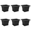 vidaXL Ghivece pentru plante 6 pcs Negru 20 x 20 x 16 cm Plastic