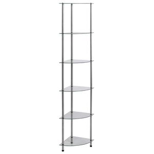 vidaXL Raft cu 6 niveluri transparent, 30x30x160 cm, sticlă securizată