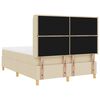 vidaXL Pat cu arcuri cu saltea cu headboard Crem 140 x 190 cm țesătură