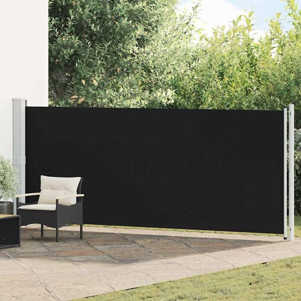 vidaXL Copertină laterală retractabilă de terasă, negru, 600 x 160 cm