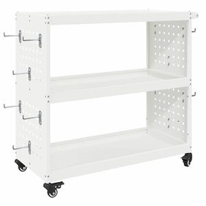 vidaXL Cărucior pentru unelte Alb 75 x 35 x 73 cm Oțel laminat la rece