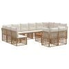 vidaXL Set de canapele de exterior 13 pcs Alb Natural și Crem