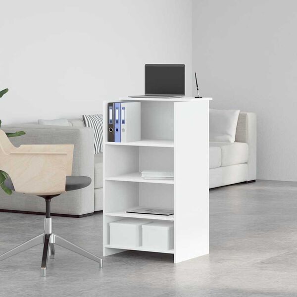 vidaXL Birou de recepție, alb, 55x50x103,5 cm, lemn stratificat