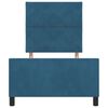 vidaXL Pat cu arcuri cu headboard Albastru &icirc;nchis 90 x 190 cm Catifea