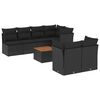 vidaXL Set mobilier de grădină cu perne, 8 piese, negru, poliratan