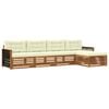 vidaXL Set de canapele de exterior cu pernă 5 pcs Natural și Crem