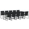 vidaXL Set mobilier de grădină, 11 piese, negru, textilenă