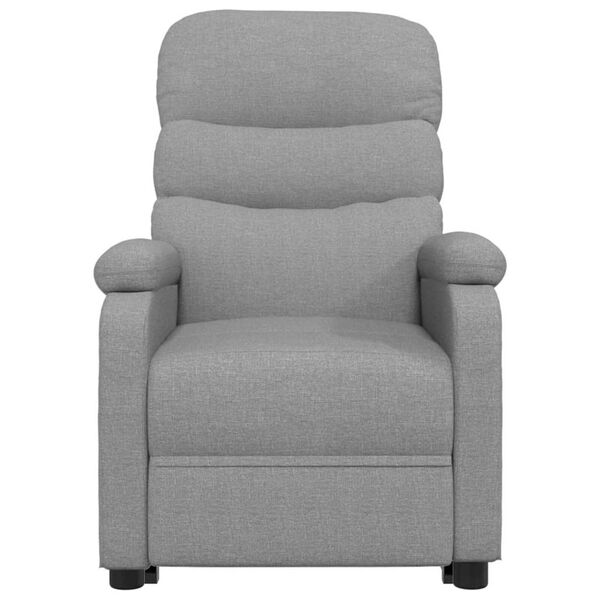 vidaXL Fotoliu de masaj rabatabil cu ridicare, gri deschis, textil