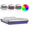 vidaXL Cadru de pat LED Super King Size, gri, 180x200 cm, lemn masiv