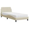 vidaXL Pat cu saltea, Dover, crem, 80x200 cm, textil