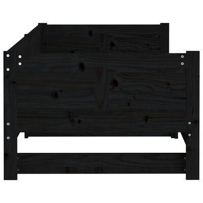 vidaXL Pat extensibil de zi, negru, 2x(90x200) cm, lemn masiv pin