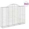 vidaXL Coșuri gabion arcuite 13 buc, 200x30x140/160cm, fier galvanizat