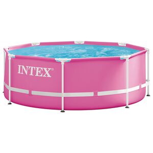 INTEX Piscină metalică supraterană 244 x 76 cm Rotund pentru Roz