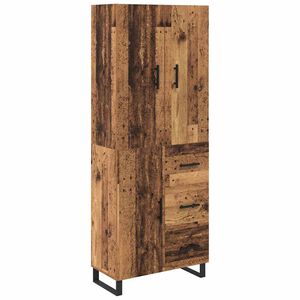 vidaXL Bufet cu sertar 2 pcs Lemn Vechi 69,5 x 34 x 180 cm