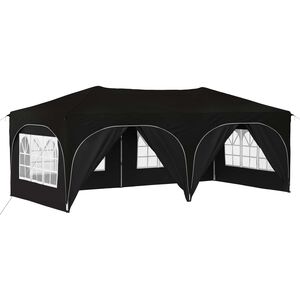 vidaXL Cort de Petrecere Pop-up Negru 575 x 288 x 245 cm