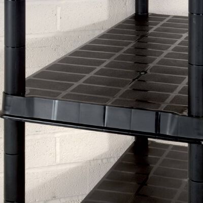 vidaXL Raft de depozitare cu 5 polițe, negru, 91,5x45,7x185 cm plastic