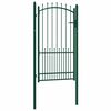 vidaXL | Poartă de gard | Verde 100 x 175 cm Oțel vopsit &icirc;n pulbere