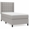 vidaXL Pat continental cu saltea, gri deschis, 80x200 cm, textil