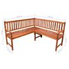 vidaXL Bancă de colț grădină, cu perne,150 cm, lemn masiv de acacia