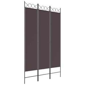 vidaXL Paravan de cameră cu 3 panouri, maro, 120x200 cm, textil
