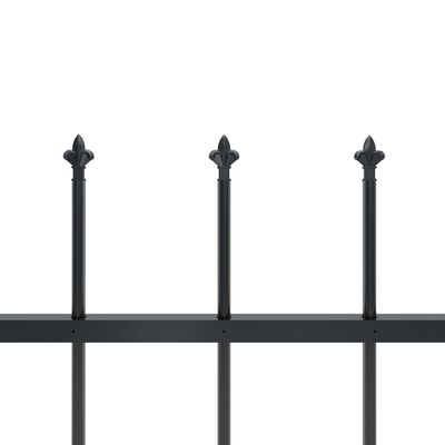 vidaXL Gard de grădină cu vârf suliță, negru, 11,9 m, oțel