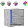 vidaXL Noptiere cu lumini LED, 2 buc., sonoma gri, lemn prelucrat