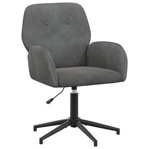 vidaXL Scaun de birou rotativ 54 x 55 x 90 cm Gri &icirc;nchis Catifea