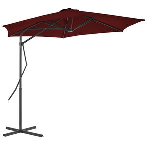vidaXL Umbrelă de grădină, st&acirc;lp din oțel, roșu bordo, 300x230 cm