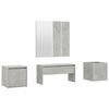 vidaXL Set de mobilier pentru hol, gri beton, lemn prelucrat