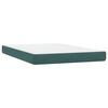 vidaXL Pat box spring cu saltea, Verde &icirc;nchis, 140x210 cm, catifea