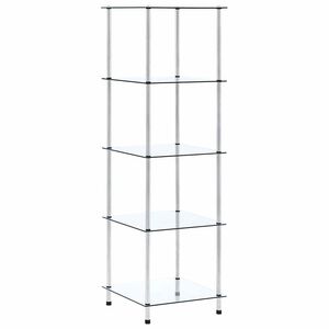 vidaXL Raft cu 5 niveluri transparent, 40x40x130 cm, sticlă securizată
