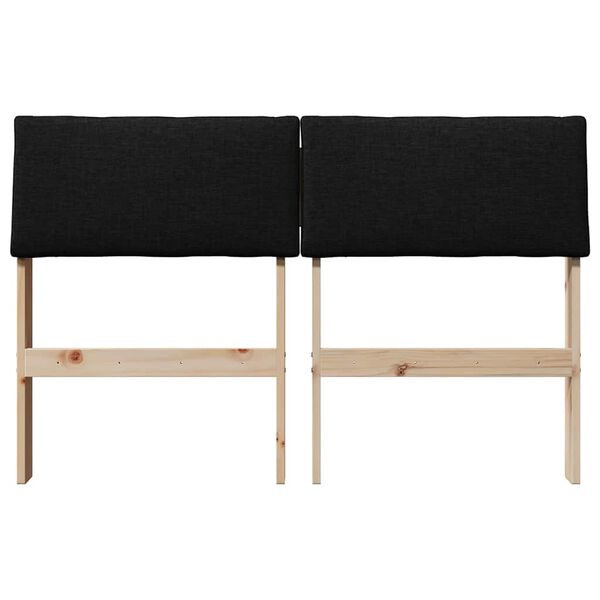 vidaXL Tăblie tapițată Negru 120 cm Lemn de pin masiv