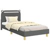 vidaXL Cadru de pat pentru copii cu spătar Gri &icirc;nchis 90 x 200 cm
