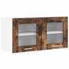 vidaXL Dulap suspendat Stejar afumat și alb 80 x 31 x 40 cm