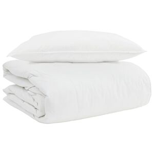 vidaXL Duvet 2 &icirc;n 1 cu pernă 2 pcs Alb Pene de rață