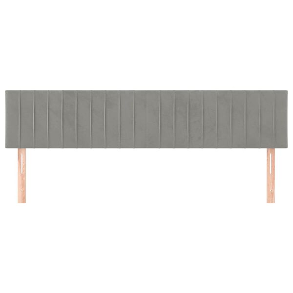 vidaXL Tăblii de pat, gri deschis, 180x5x78/88 cm, catifea