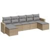 vidaXL Set canapele de grădină, 7 piese, cu perne, bej, poliratan