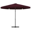 vidaXL Umbrelă de soare exterior, st&acirc;lp din oțel, roșu bordo, 300 cm