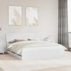 vidaXL Cadru de pat cu headboard Alb 200 x 200 cm Lemn prelucrat