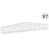 vidaXL Coșuri gabion arcuite 7 buc, 400x50x40/60 cm, fier galvanizat