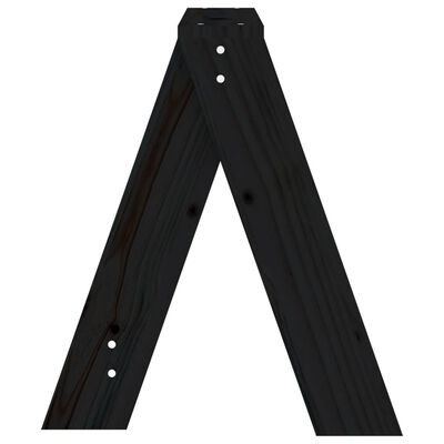 vidaXL Scaune, 2 buc., negru, 40x40x45 cm, lemn masiv de pin